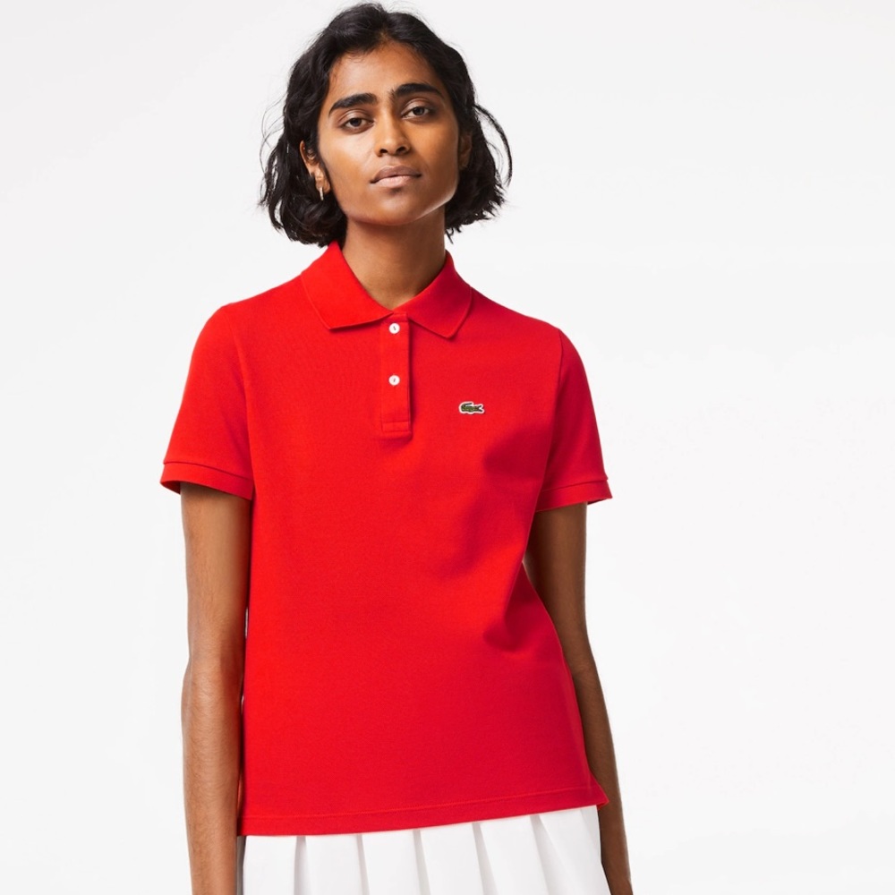 Womens Lacoste Red Polo